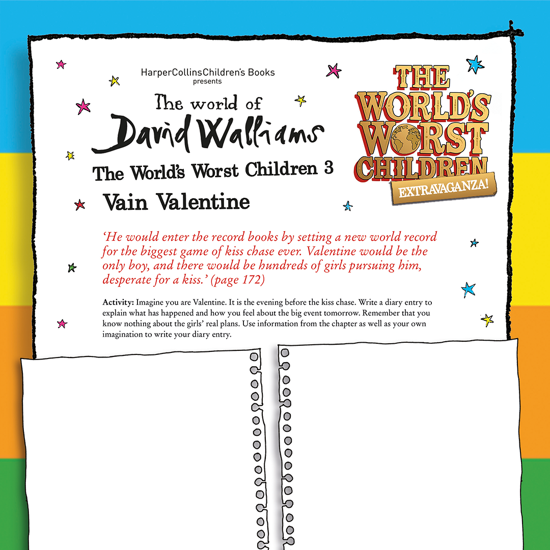 VAIN VALENTINE ACTIVITY SHEET! - The World of David Walliams