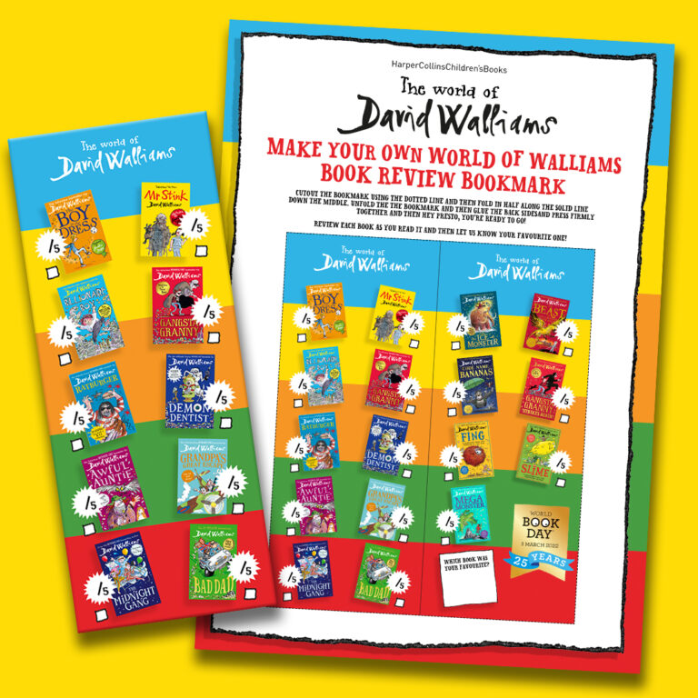 Make your own Walliams bookmark for World Book Day!